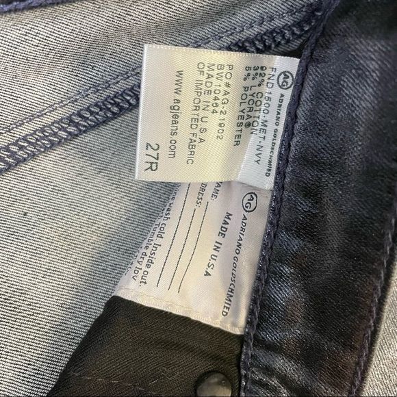 AG Adriano Goldschmied The Coated Absolute Legging in Metallic Navy - Picture 5 of 5